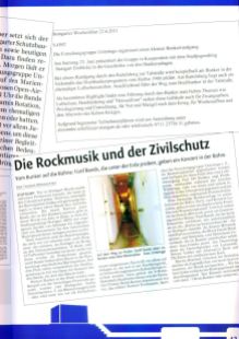 Zeitungsberichte zum Projekt Bunker-Rock 2011.