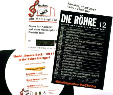 Konzertankündigungen: Marienplatz, Röhre, Original-Flyer der Röhre vom Dezember 2011