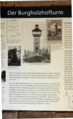 Ausschnitt aus der Infotafel zur Geschichte des Turms.