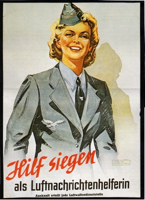 Propaganda-Plakat, das Frauen für die Tätigkeit als Luftnachrichtenhelferin gewinnen sollte.