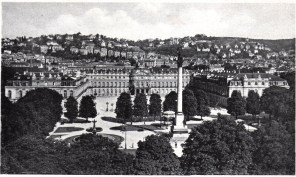 Neues Schloß, ca. 1936. Nach der Zerstörung der Fluko-Zentrale in der Fürstenstraße wurde sie zunächst im Untergeschoß des Schlosses untergebracht.