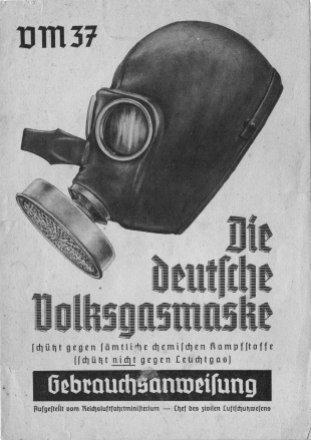 Volksgasmaske 37. Deckblatt der Gebrauchsanweisung.